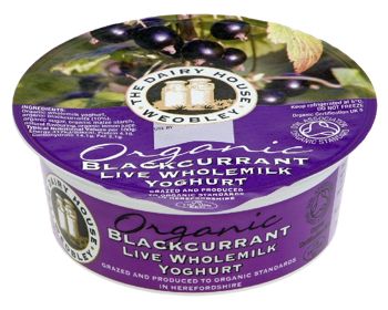 Dairy House Organic Blackcurrant Live Wholemilk Yoghurt (125g)
